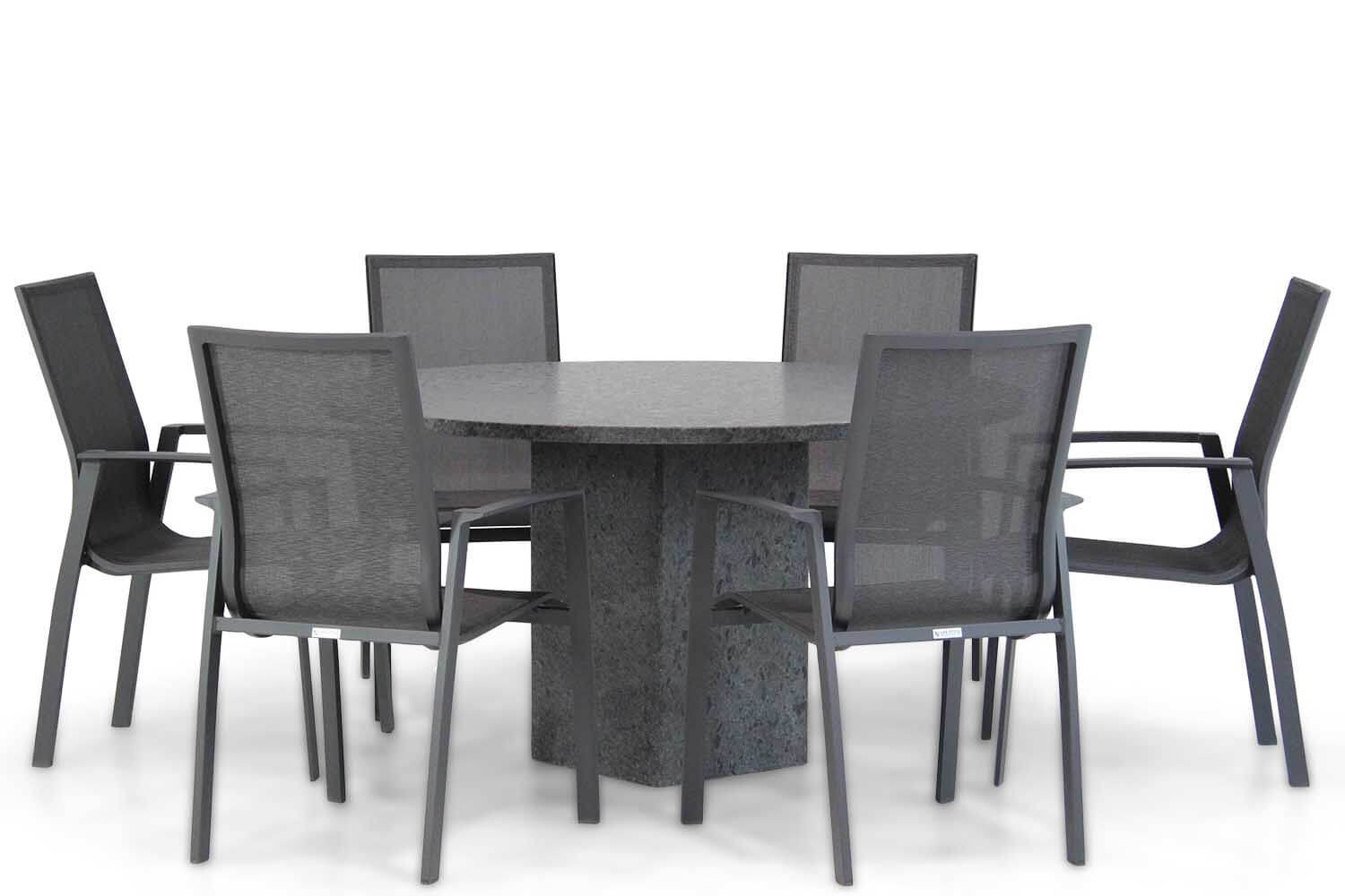 Lifestyle Ultimate/Graniet 140 cm dining tuinset 7-delig