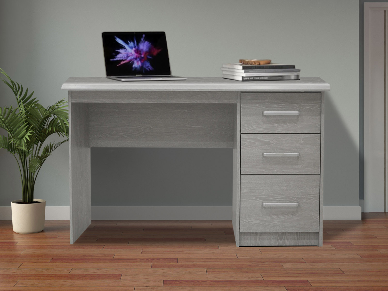 Bureau MATEI 120 cm 3 lades grijze eik