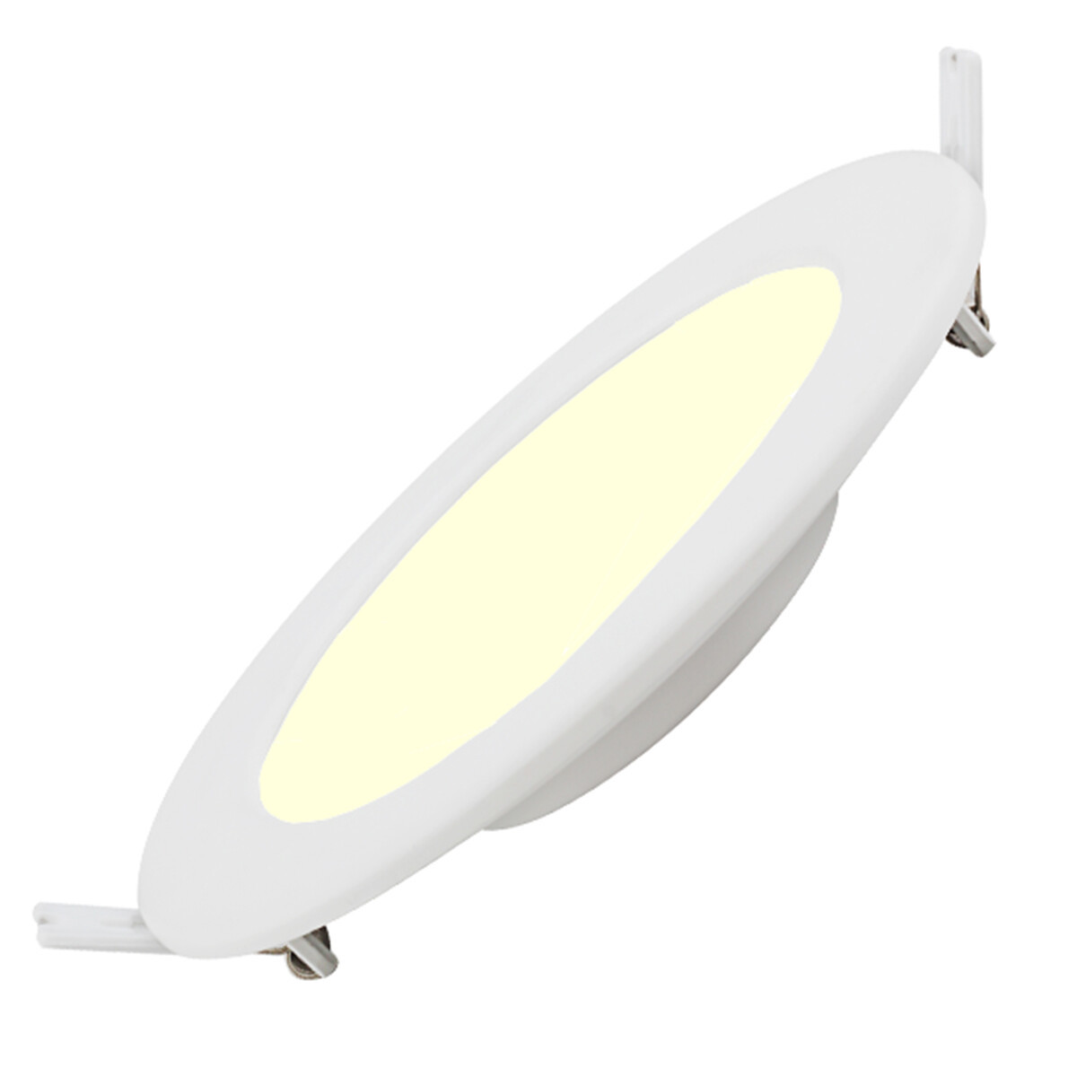 LED Downlight Slim Pro - Aigi - Inbouw Rond 16W - Warm Wit 3000K - Mat Wit - Kunststof - Ø170mm