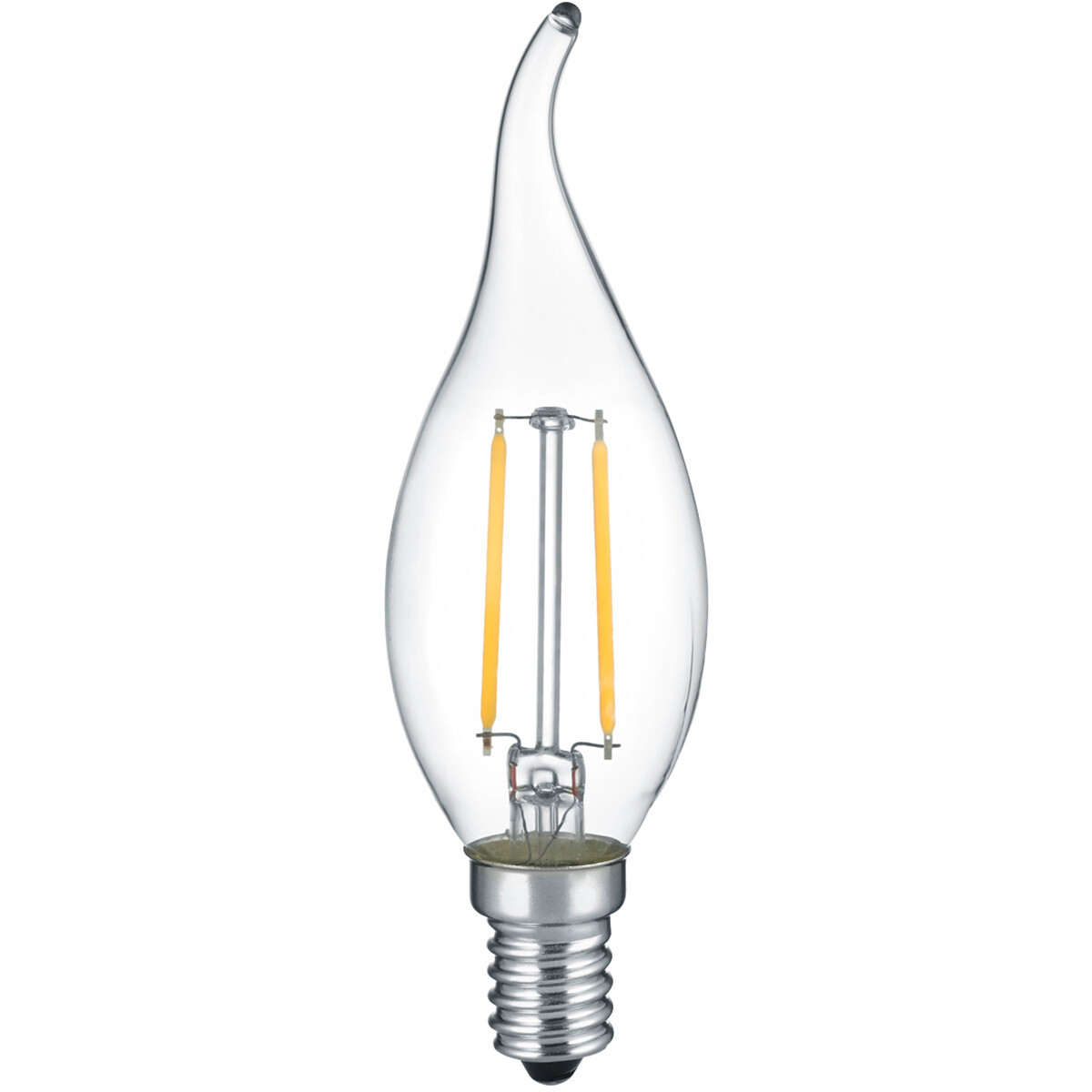 LED Lamp - Kaarslamp - Filament - Trion Kirza - E14 Fitting - 2W - Warm Wit-2700K - Transparant Helder - Glas