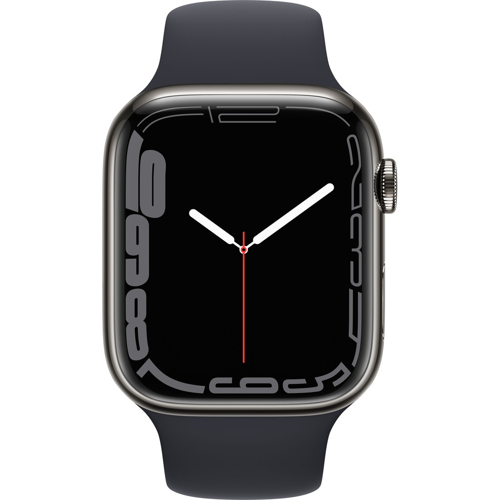 Apple Watch Series 7 4G 41mm Grafiet Rvs Middernacht Sportband