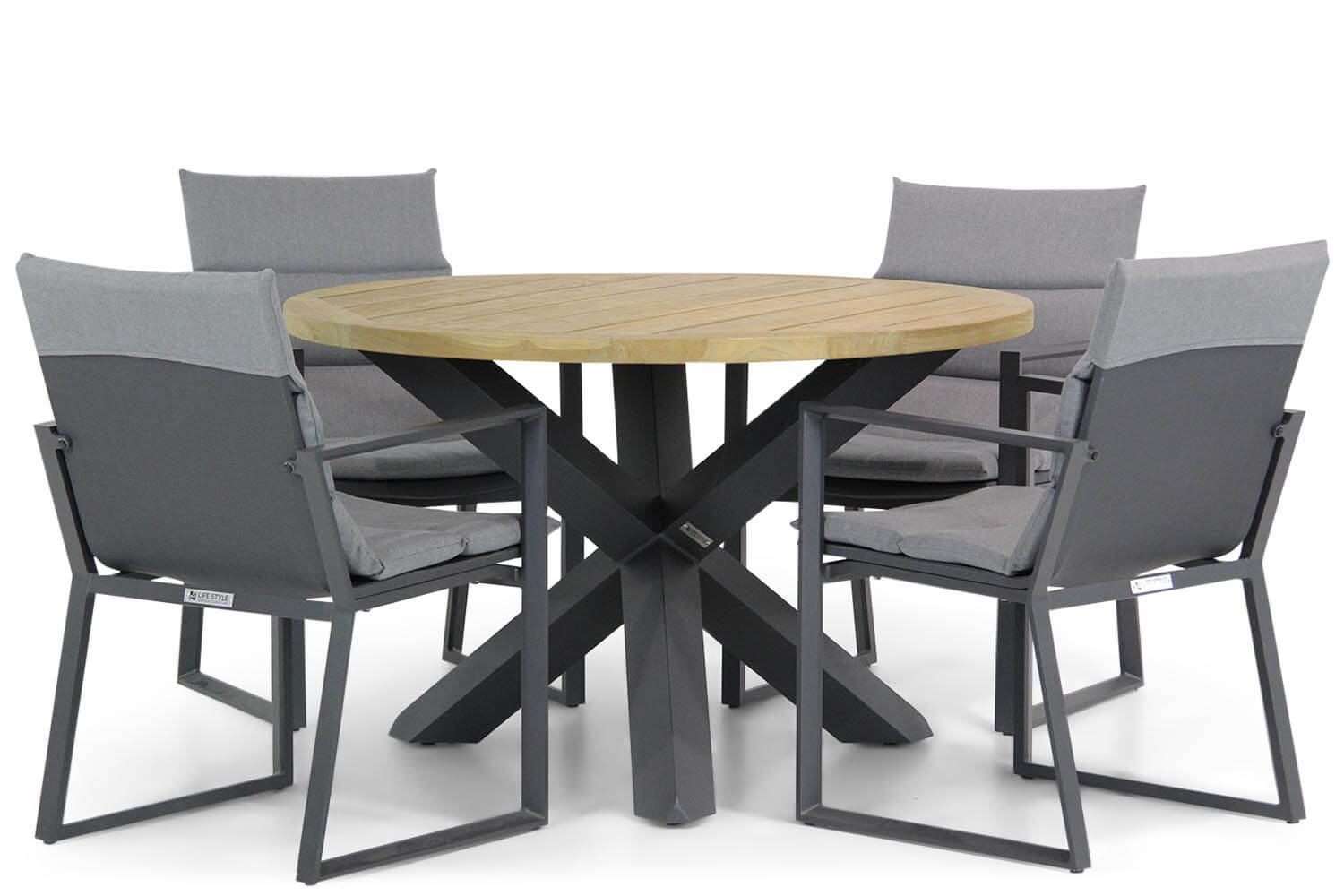 Lifestyle Treviso/Rockville 120 cm rond dining tuinset 5-delig