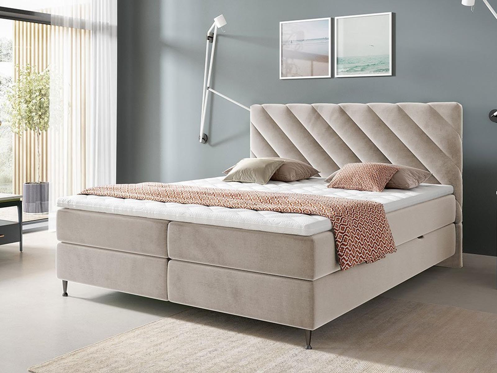 Boxspring ENZAZOU 160x200 cm ivoor