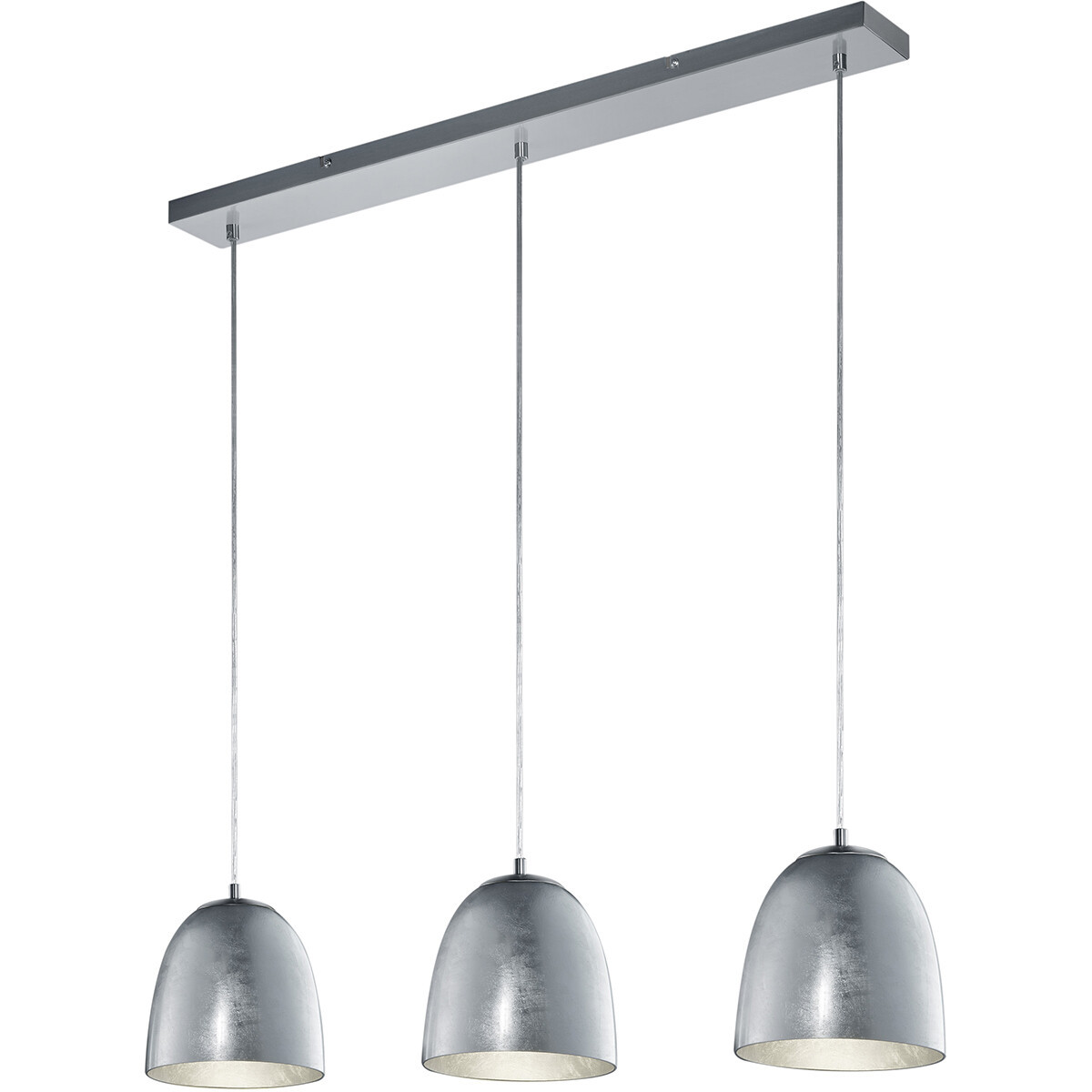 LED Hanglamp - Hangverlichting - Trion Onutia - E14 Fitting - 3-lichts - Rechthoek - Mat Zilver - Aluminium