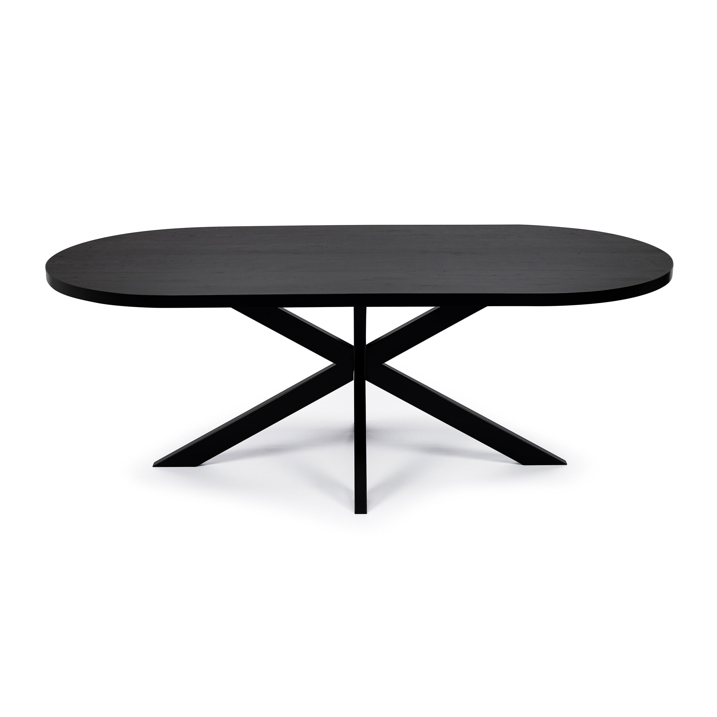 Stalux Plat Ovale eettafel Noud - zwart / zwart eiken - Ovaal