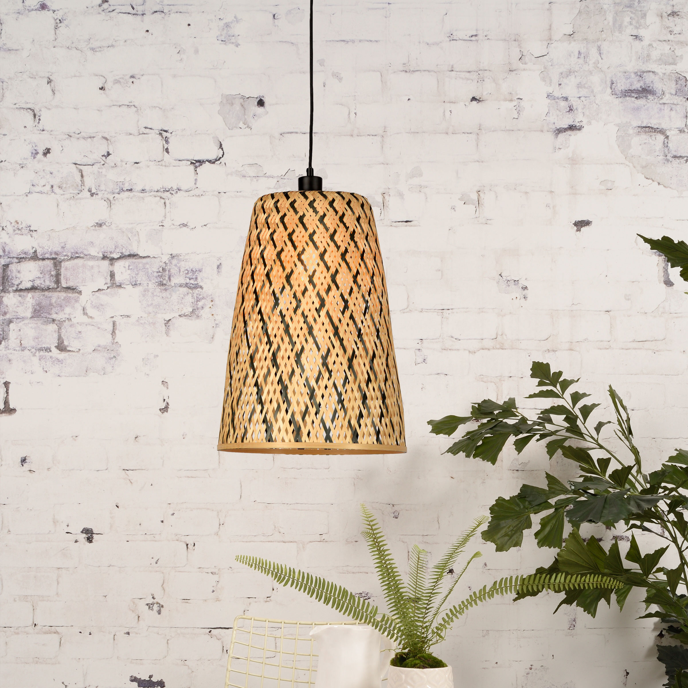 GOOD&MOJO Hanglamp 'Kalimantan' 48cm, Bamboe, kleur Naturel