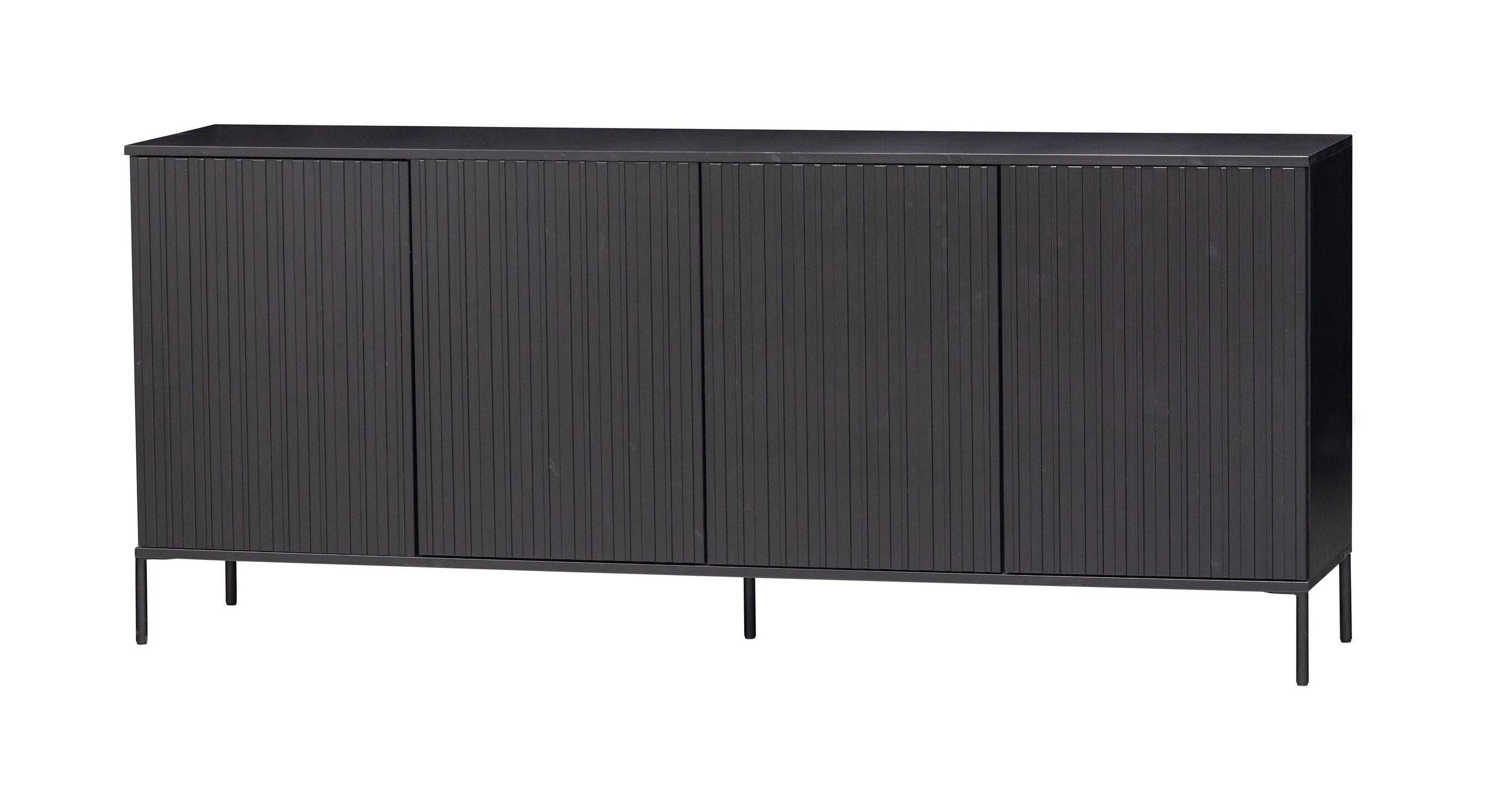 WOOOD Exclusive Dressoir New Gravure Grenen, 200cm - Zwart