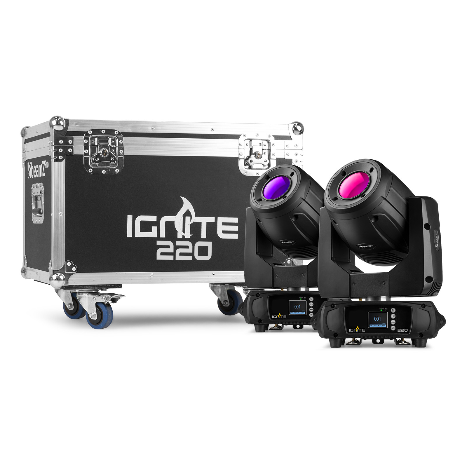 BeamZ Professional IGNITE220 moving head set van 2 stuks in flightcase