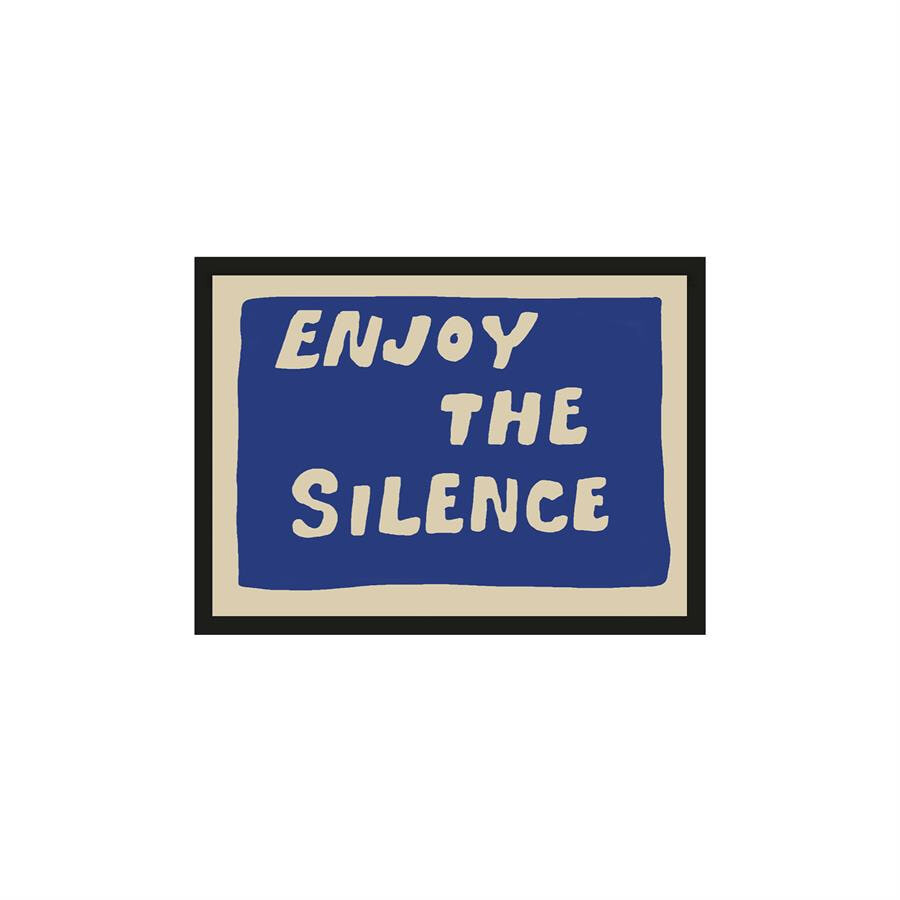 Urban Cotton Artprint Enjoy The Silence Blue 30 x 40cm - Beige,Blauw