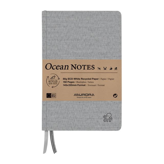 Notitieboek aurora ocean a5 192blz lijn 80gr grijs