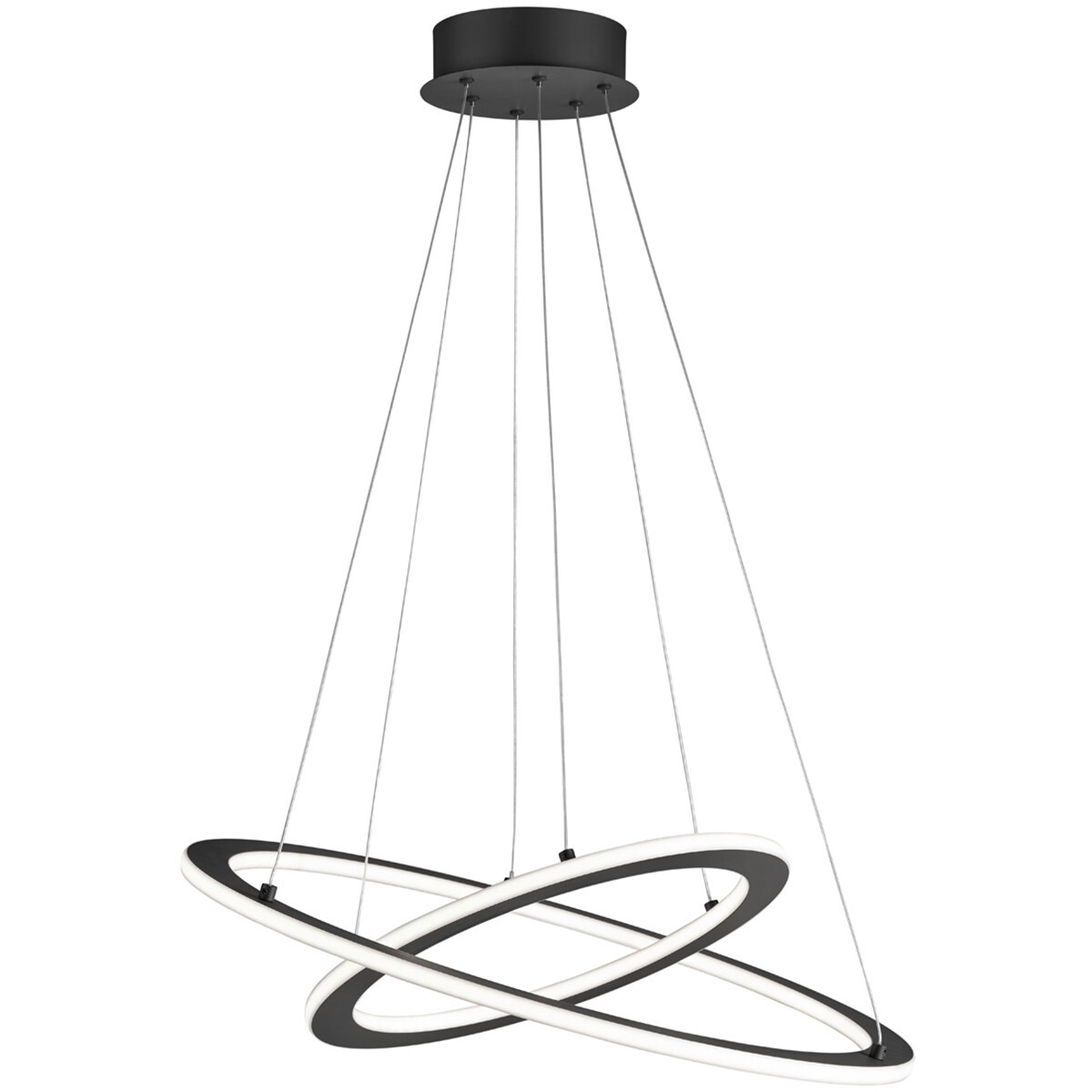 LED Hanglamp - Trion Duban - 40W - Warm Wit 3000K - Dimbaar - Rond - Mat Antraciet - Aluminium