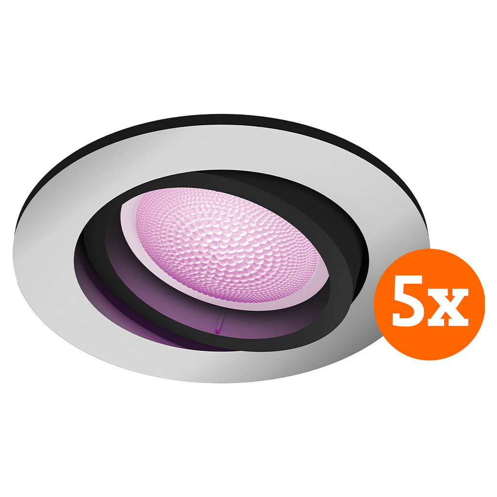 Philips Hue Centura inbouwspot White & Color rond Aluminium 5-pack