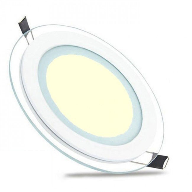 LED Downlight Slim - Inbouw Rond 15W - Warm Wit 3000K - Mat Wit Glas - Ø200mm