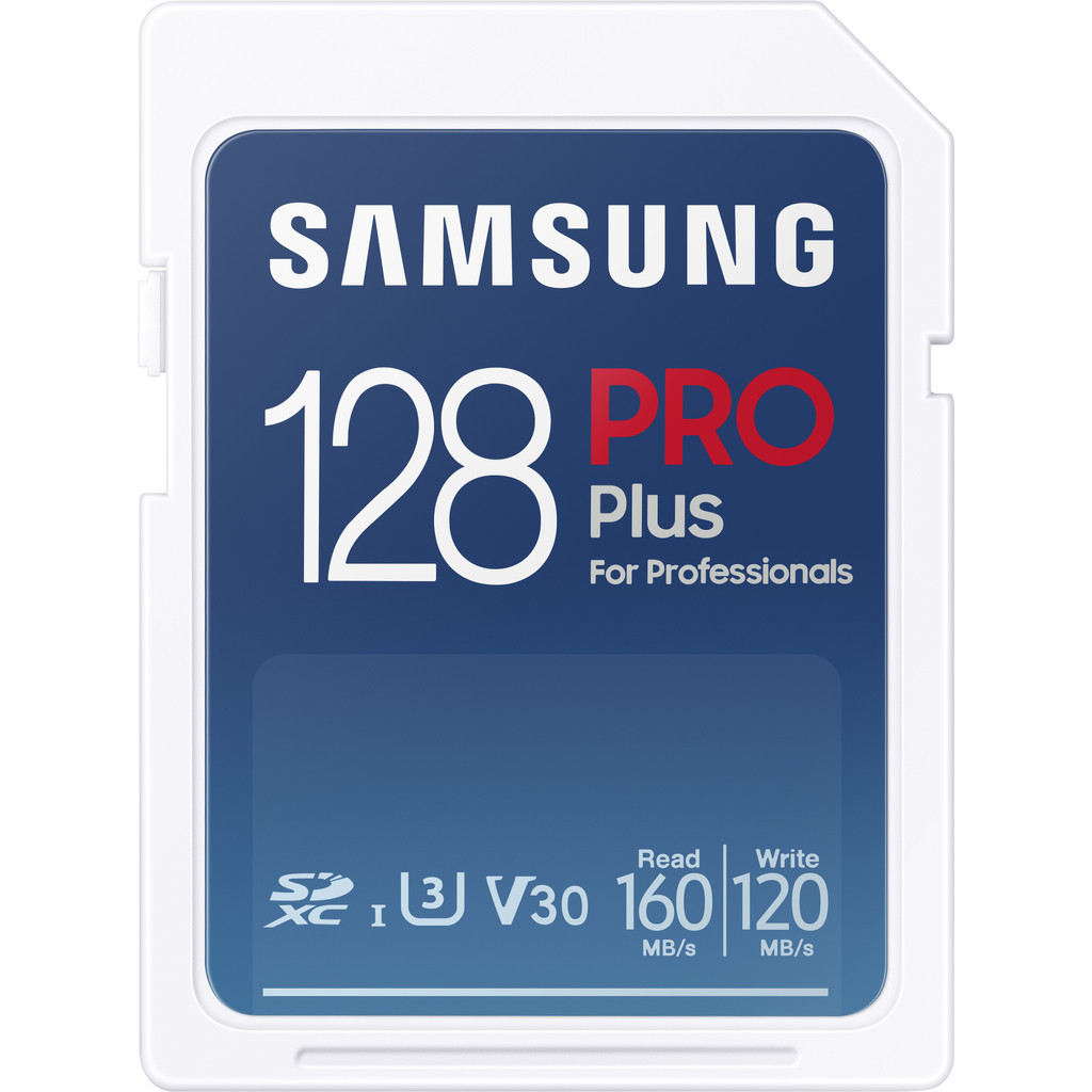 Samsung PRO Plus 128GB, SDXC, UHS-I,U3,160&120MB/s Reads & Writes, FHD&4K UHD, Memory Card