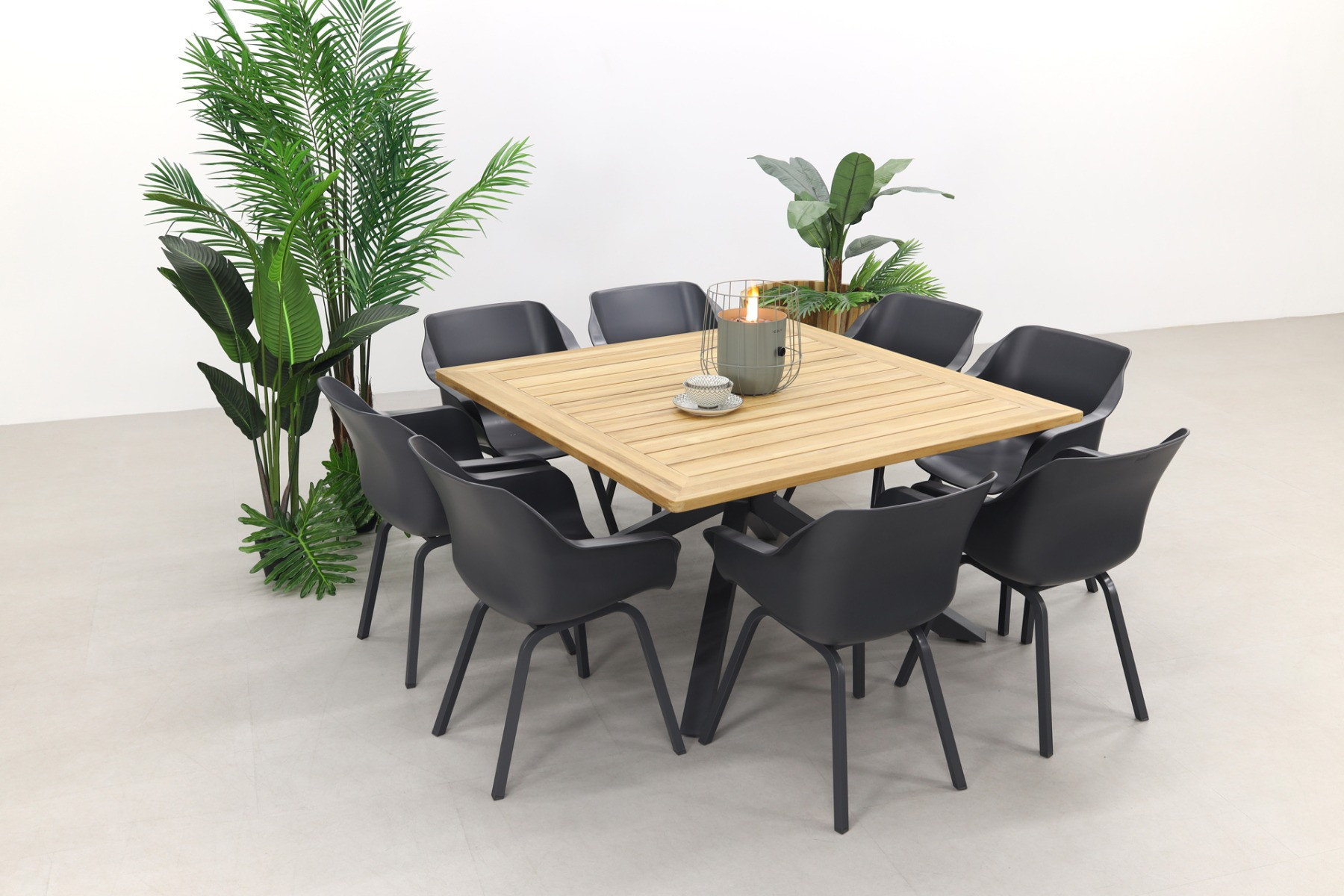 Sophie Element - Xerix/Quote teak - 140x140 cm. - Tuinset 9-delig