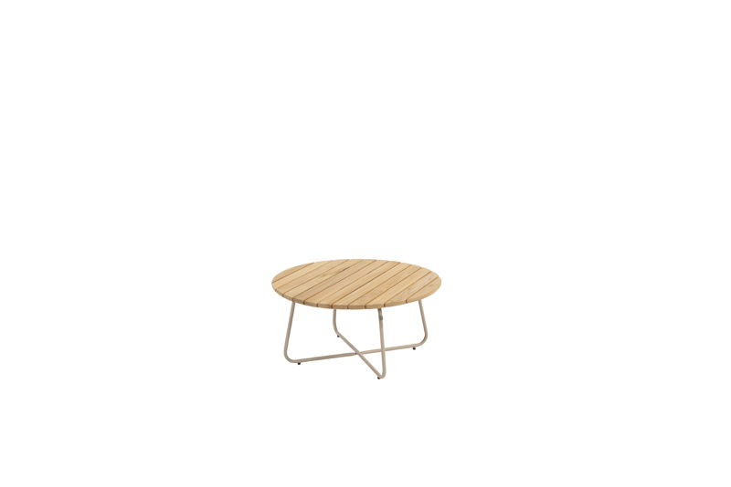 Verdi salontafel teak 73 cm dia. H35 cm latte 4SO - 4SO