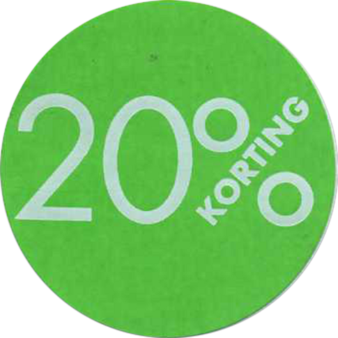 Etiket | Reclame-etiket | papier | 20% korting | permanent | ∅30mm | groen | rol à 250 stuks