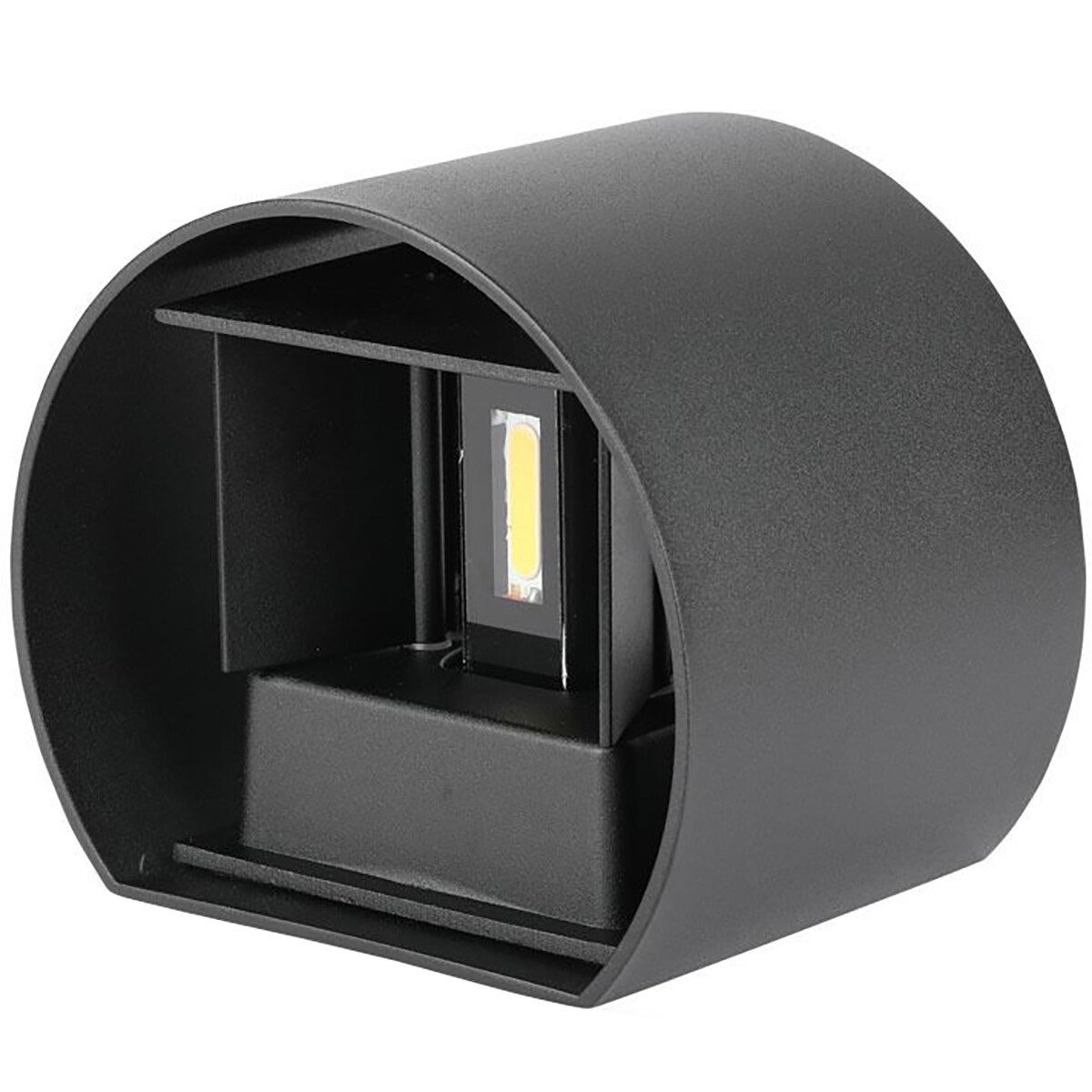 LED Tuinverlichting - Wandlamp - Viron Ultimo - 6W - Warm Wit 3000K - Rond - Mat Zwart - Aluminium