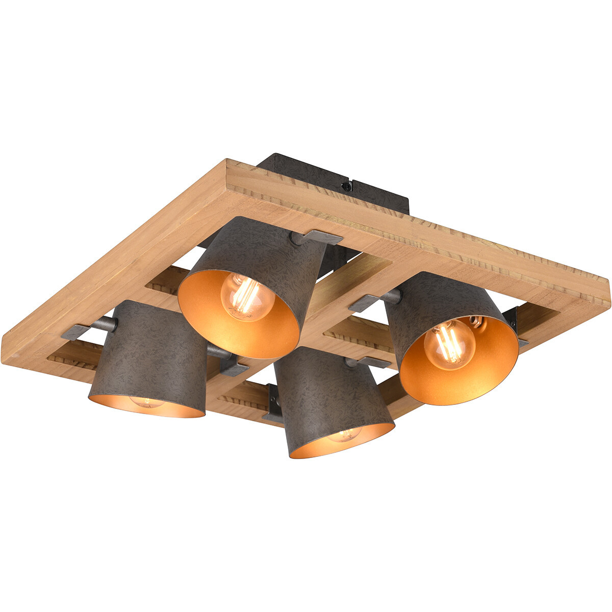 LED Plafondspot - Trion Bimm - E14 Fitting - 4-lichts - Rond - Antiek Nikkel - Aluminium