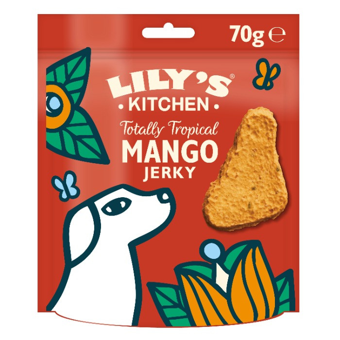 Lily&apos;s Kitchen Totally Tropical Mango Jerky Dog Treats hondensnacks 70 gram