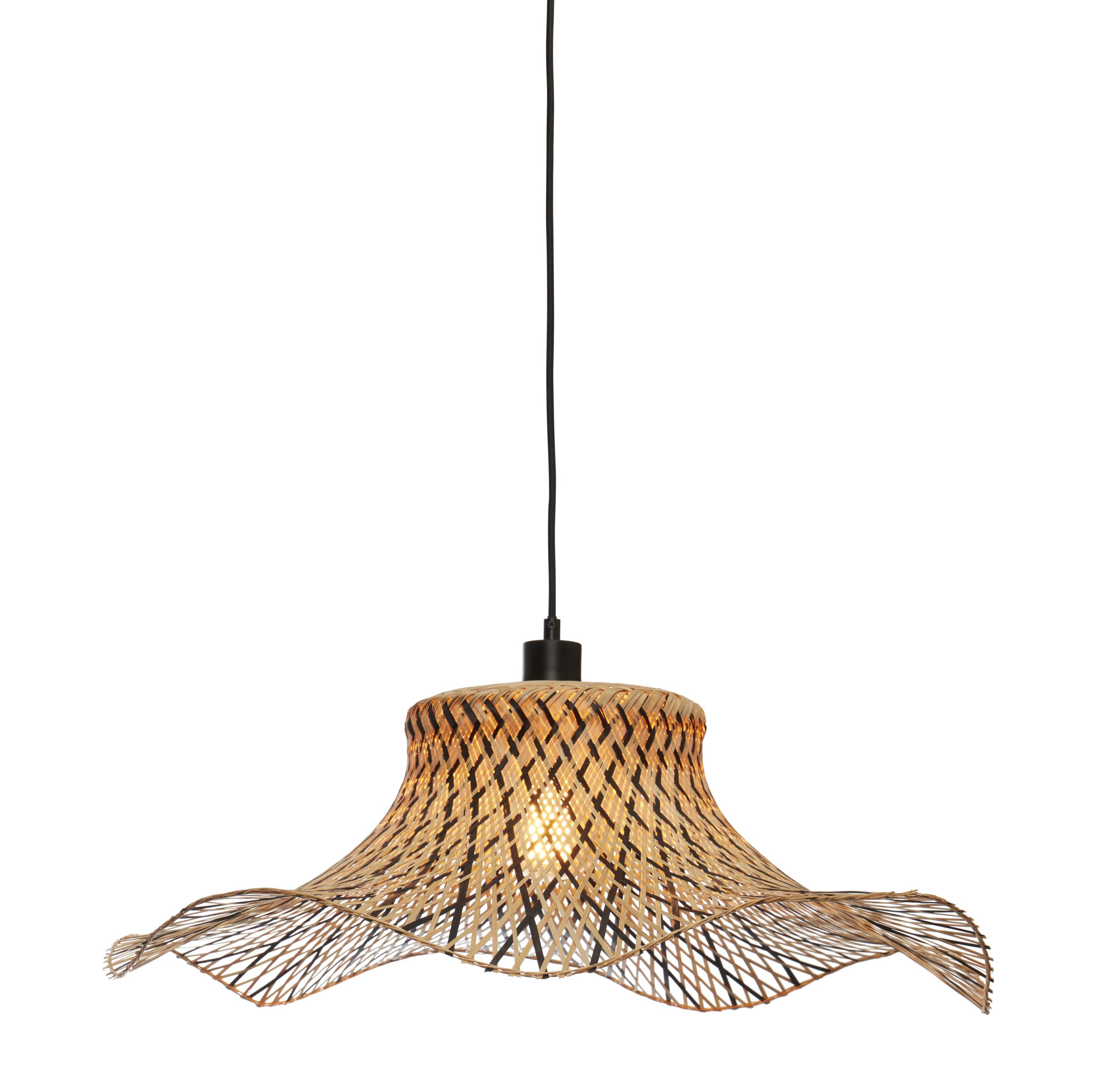 GOOD&MOJO Hanglamp 'Ibiza' Bamboe, 65cm, kleur Naturel/Zwart