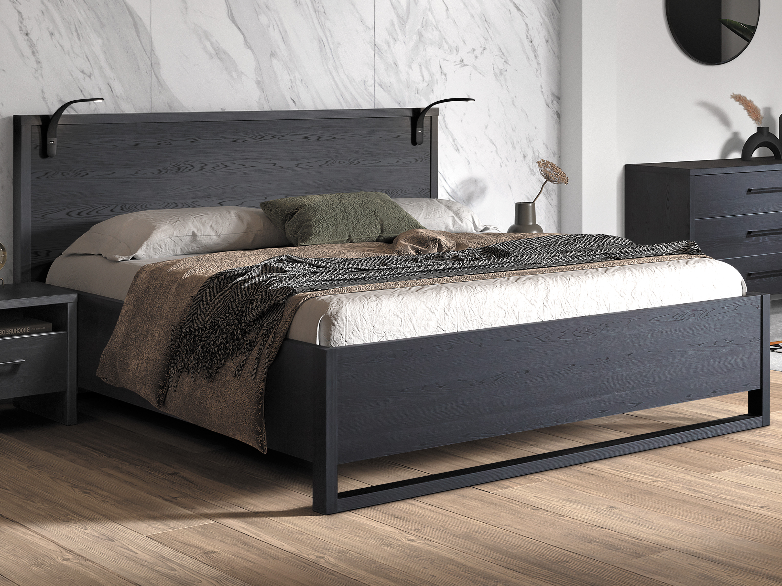 Tweepersoonsbed ROSITA 160x200 cm nox zwart