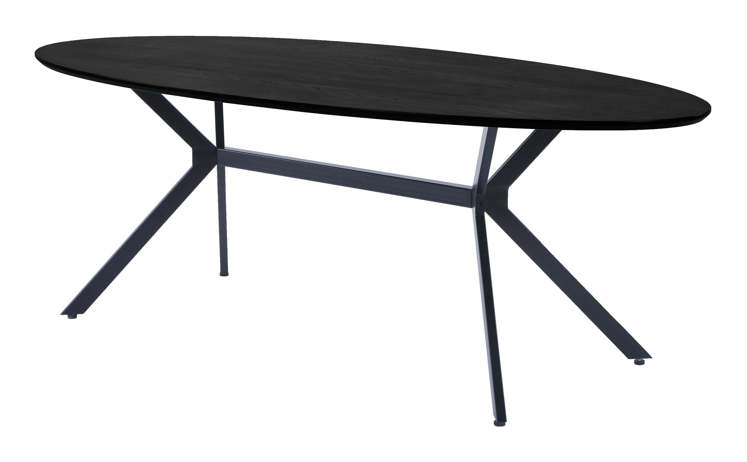 WOOOD Ovale Eettafel Bruno 220 x 100cm - zwart - Ovaal