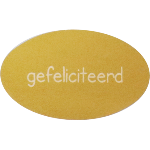 Etiket | papier | Gefeliciteerd | 50x30mm | goud | rol à 500 stuks