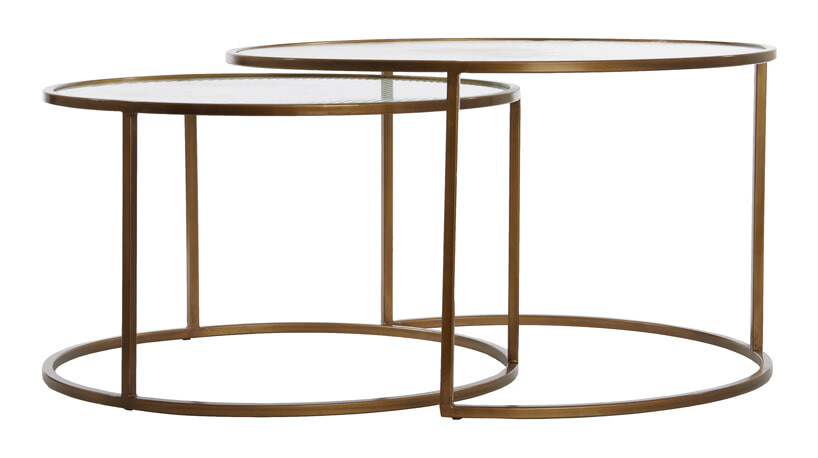 Light & Living Salontafel Ferati Set van 2 stuks - Goud - Rond