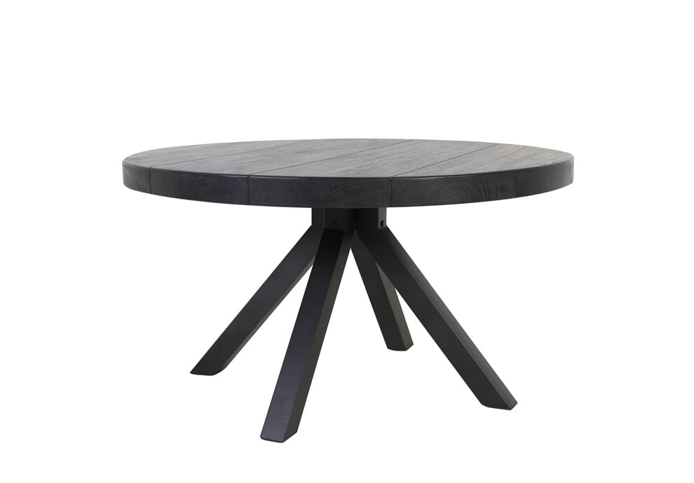 Light & Living Eettafel Muden, 140cm - mat zwart - Rond