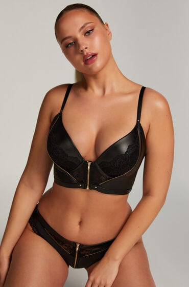 Hunkemöller Voorgevormde push-up longline beugel bh Talia Zwart