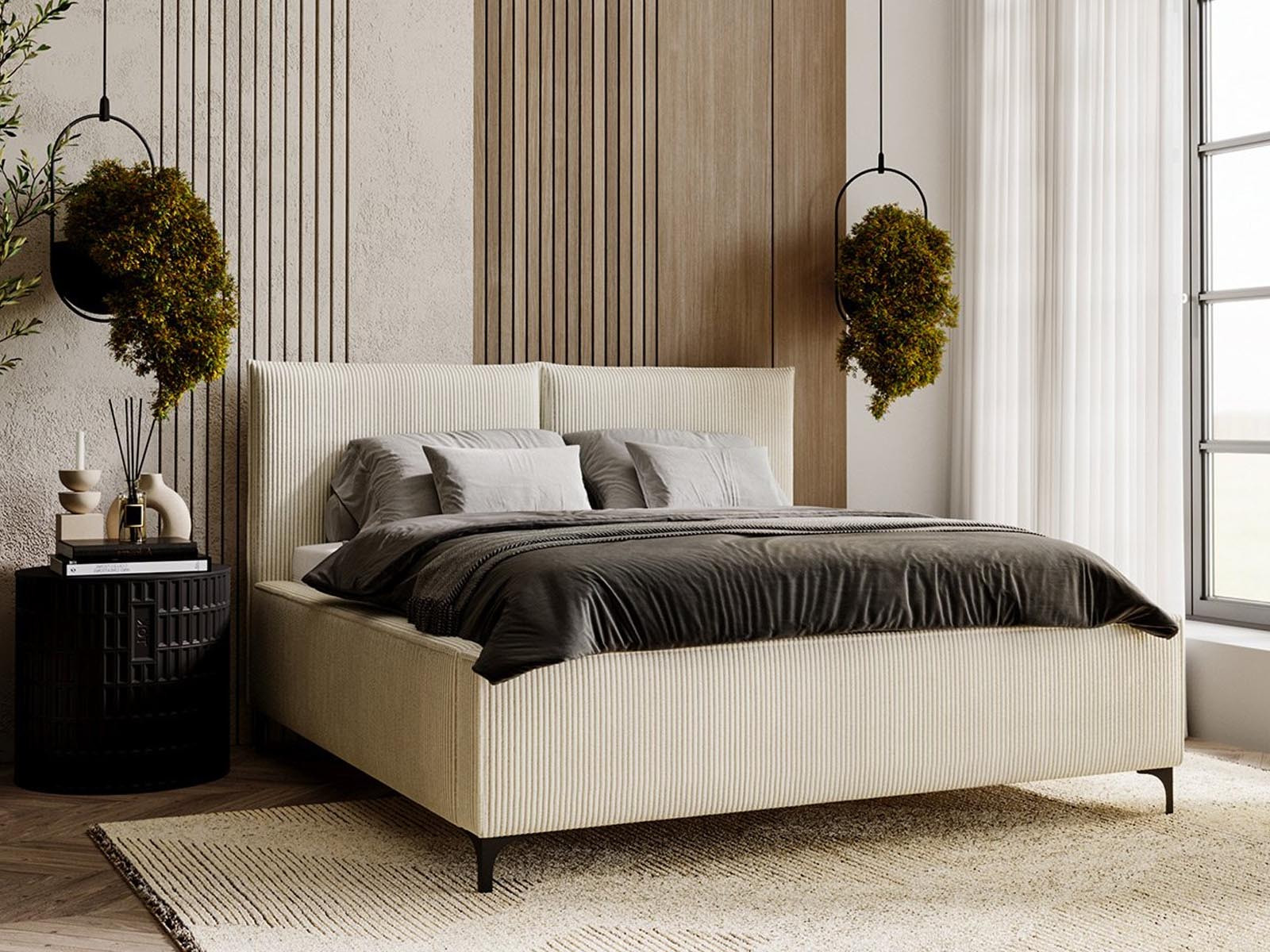 Tweepersoonsbed LEONTIEN 160x200 cm beige