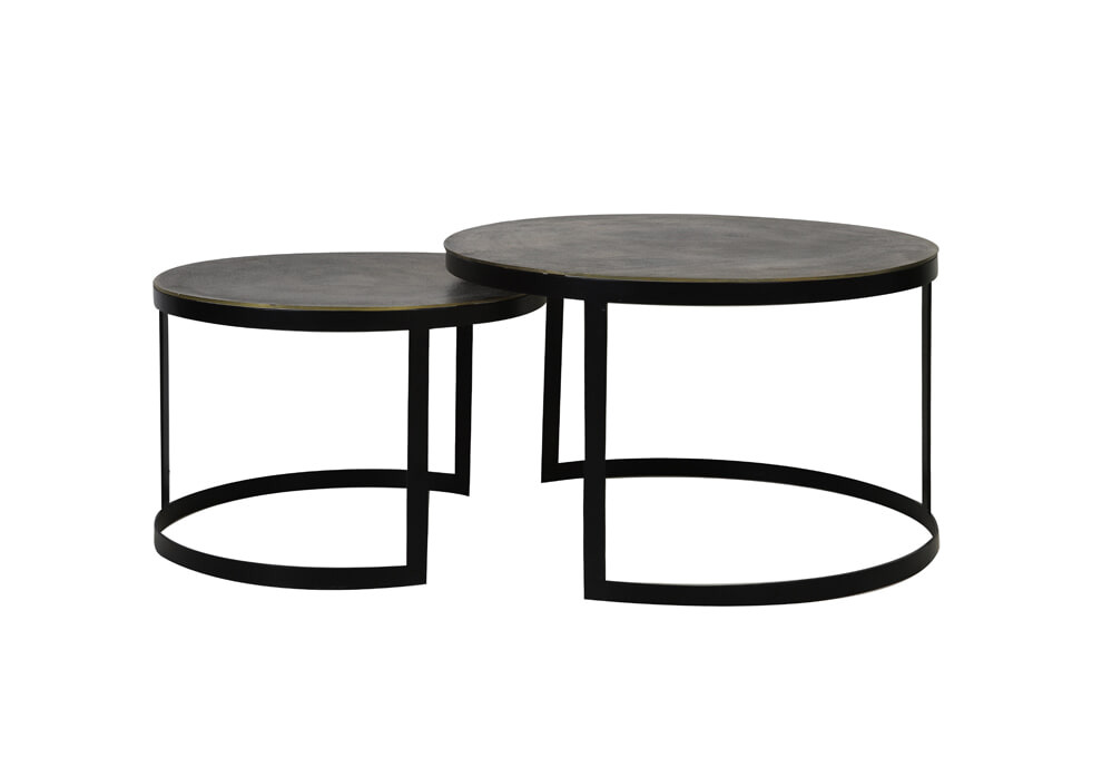 Light & Living Salontafel Trelo Set van 2 stuks - Antiek Brons - Rond