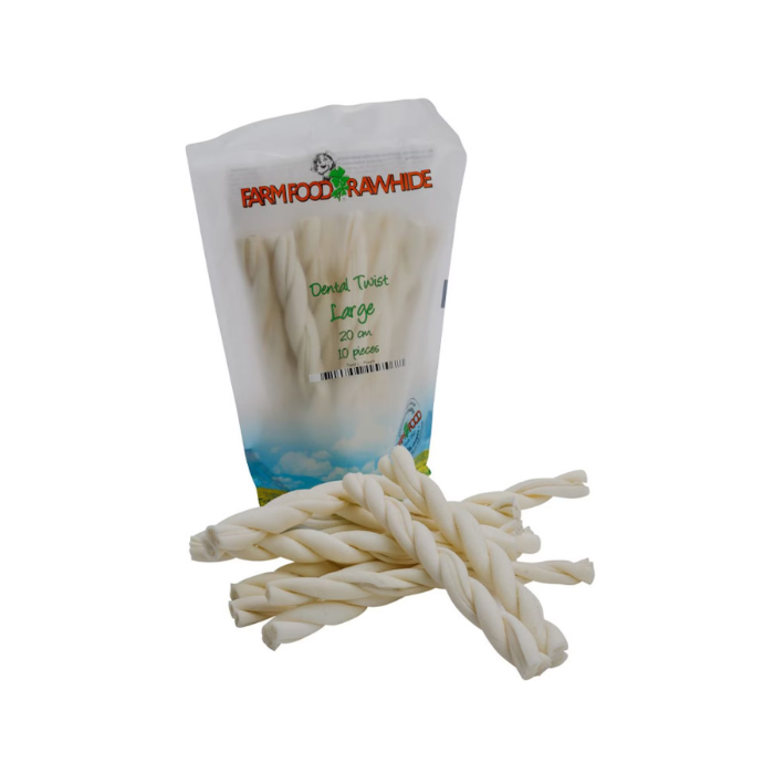 FarmFood Rawhide Dental Twist L hondensnack 20cm 10 stuks