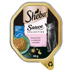 Sheba Sauce Lover met zalm natvoer kat (kuipjes 85 g) Per 22 (22 x 85 g)