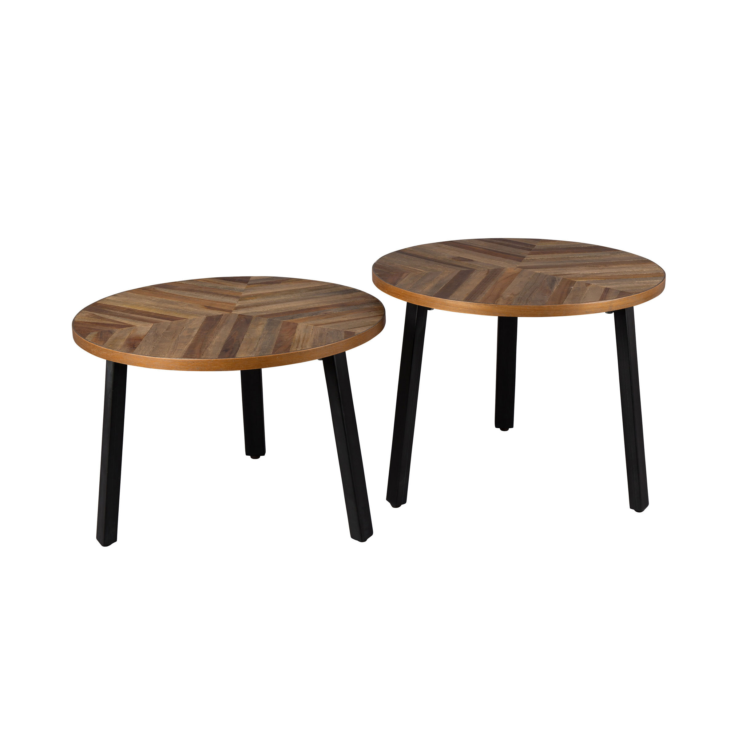 Dutchbone Salontafel Mundu set van 2 stuks - Teak - Rond