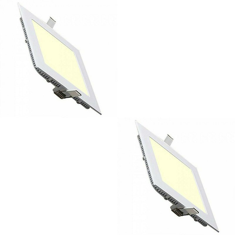 LED Downlight Slim 2 Pack - Inbouw Vierkant 12W - Warm Wit 2700K - Mat Wit Aluminium - 170mm