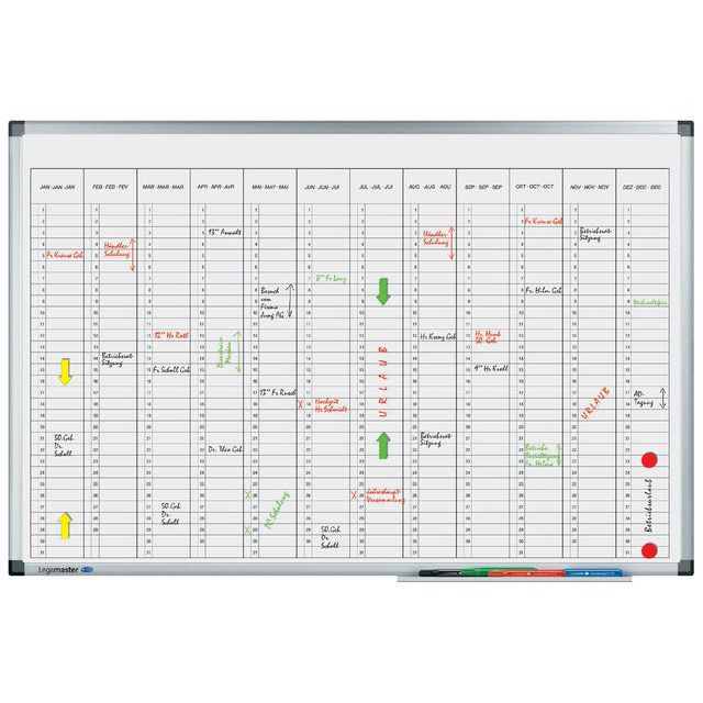 Planbord Legamaster premium jaarplanner verticaal 60x90cm