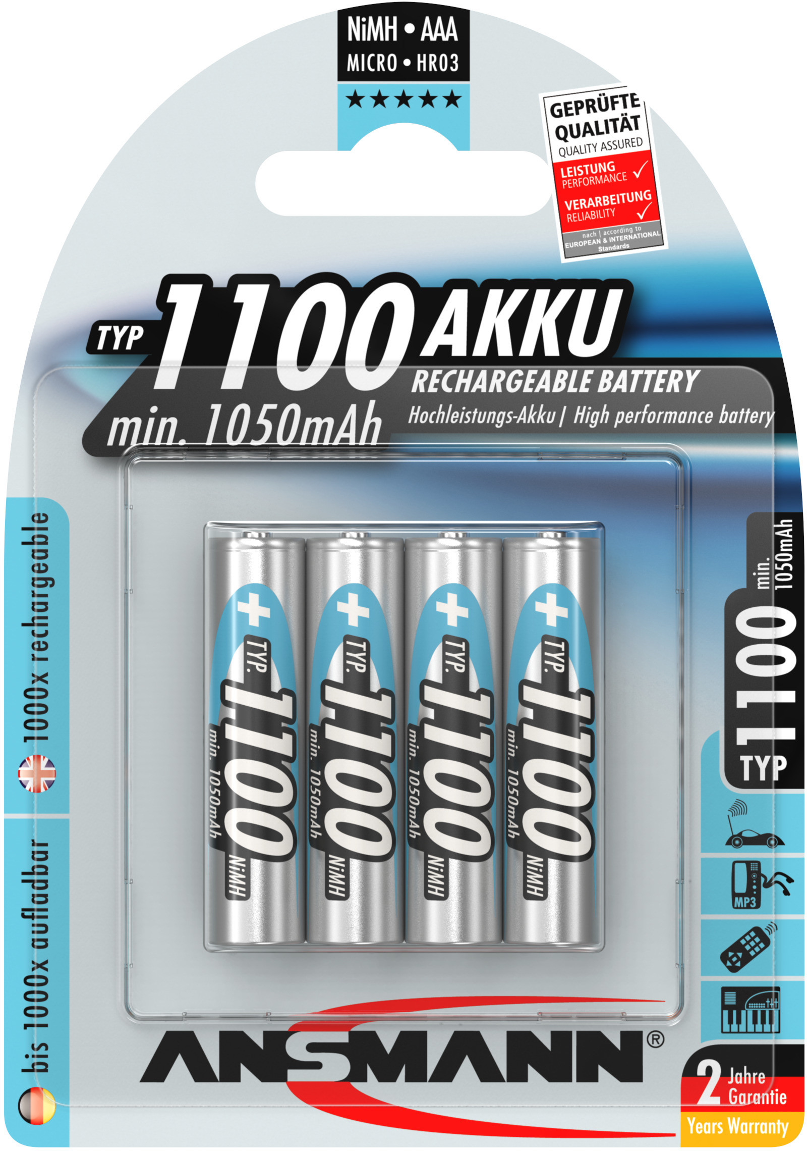 Ansmann AAA 1100mAh 4x