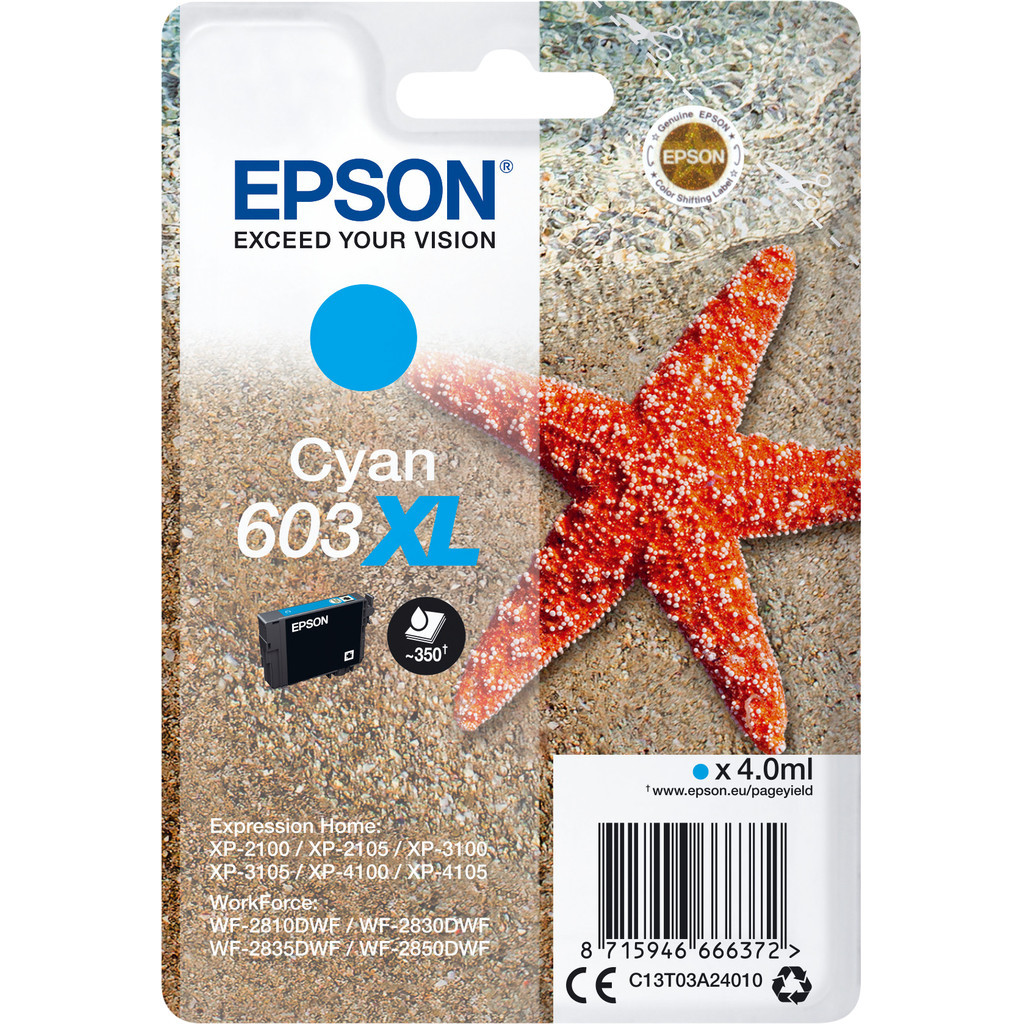 Epson 603XL Cartridge Cyaan