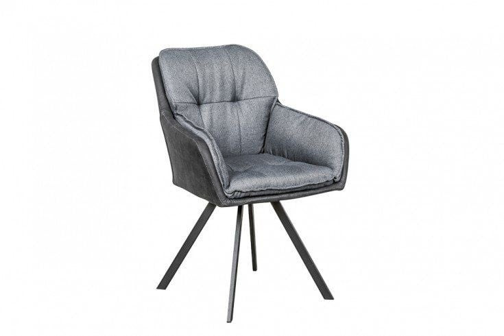 Draaibare designstoel MR. LOUNGER antracietgrijs met armleuning retrostijl - 39301