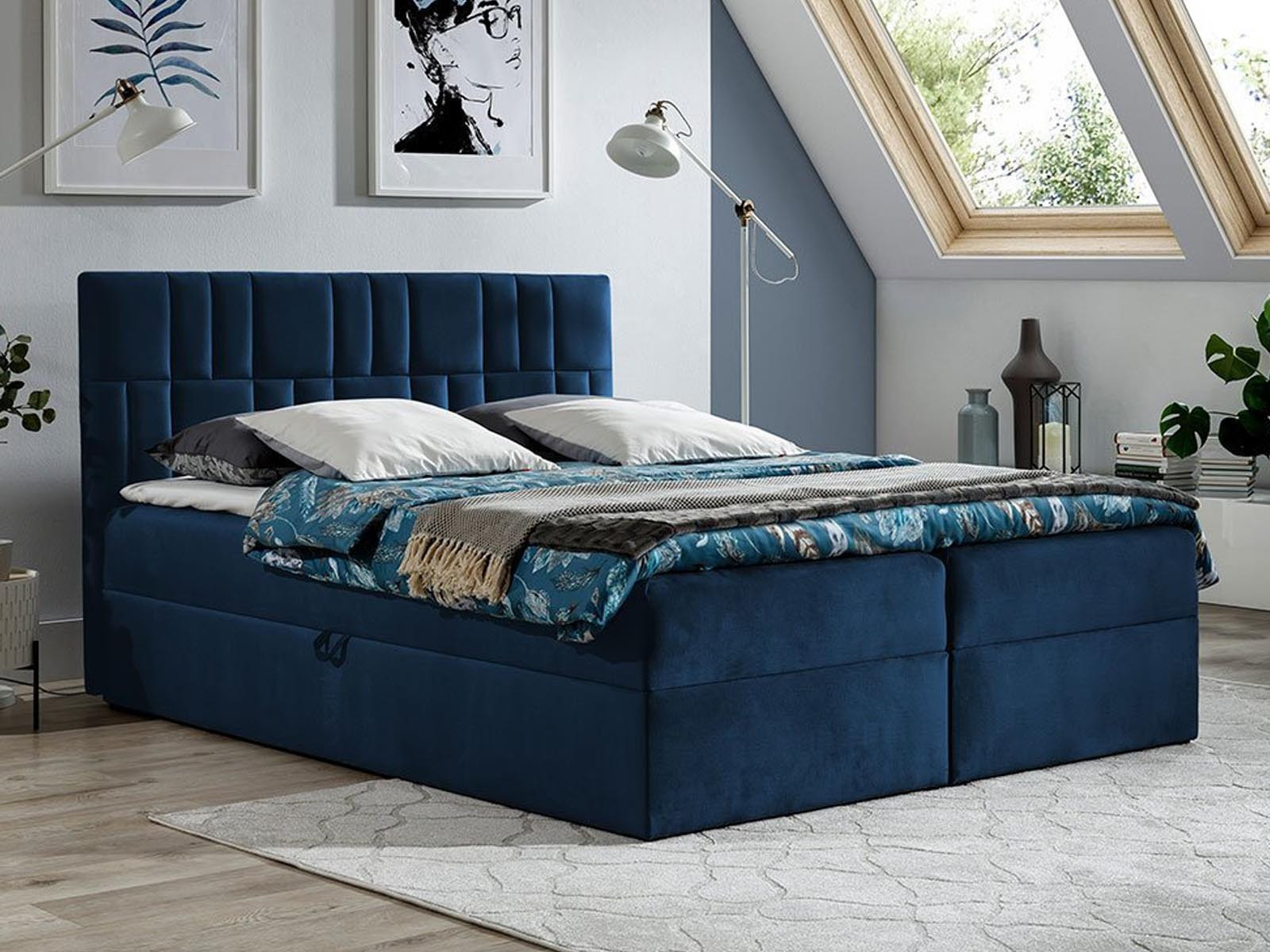 Boxspring TITEMA 160x200 cm blauw