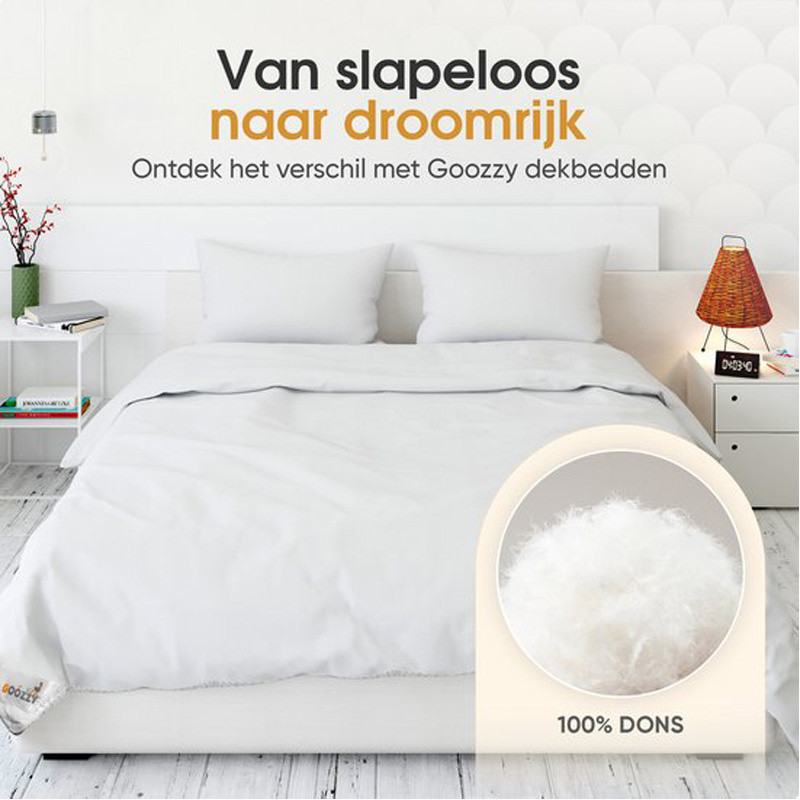 4 seizoenen , Winterdekbed Dons - 140x220 cm (Eenpersoons) - Zydante Swisstech® - Zomerdeel: 200 Gram en Winterdeel: 400 Gram -