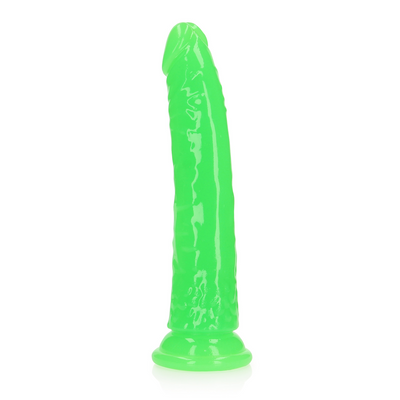 RealRock by Shots Slim Realistic Dildo with Suction Cup - Glow in the Dark - 8'' / 20 cm