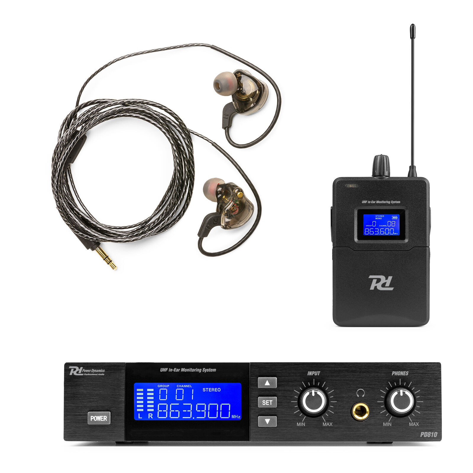 Retourdeal - Power Dynamics PD810 - UHF Draadloos In Ear