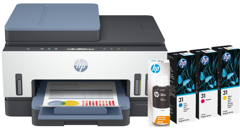 HP Smart Tank 7605 + 1 set extra inkt