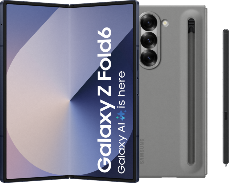 Samsung Galaxy Z Fold 6 256GB Blauw 5G + Samsung Back Cover met S Pen Grijs