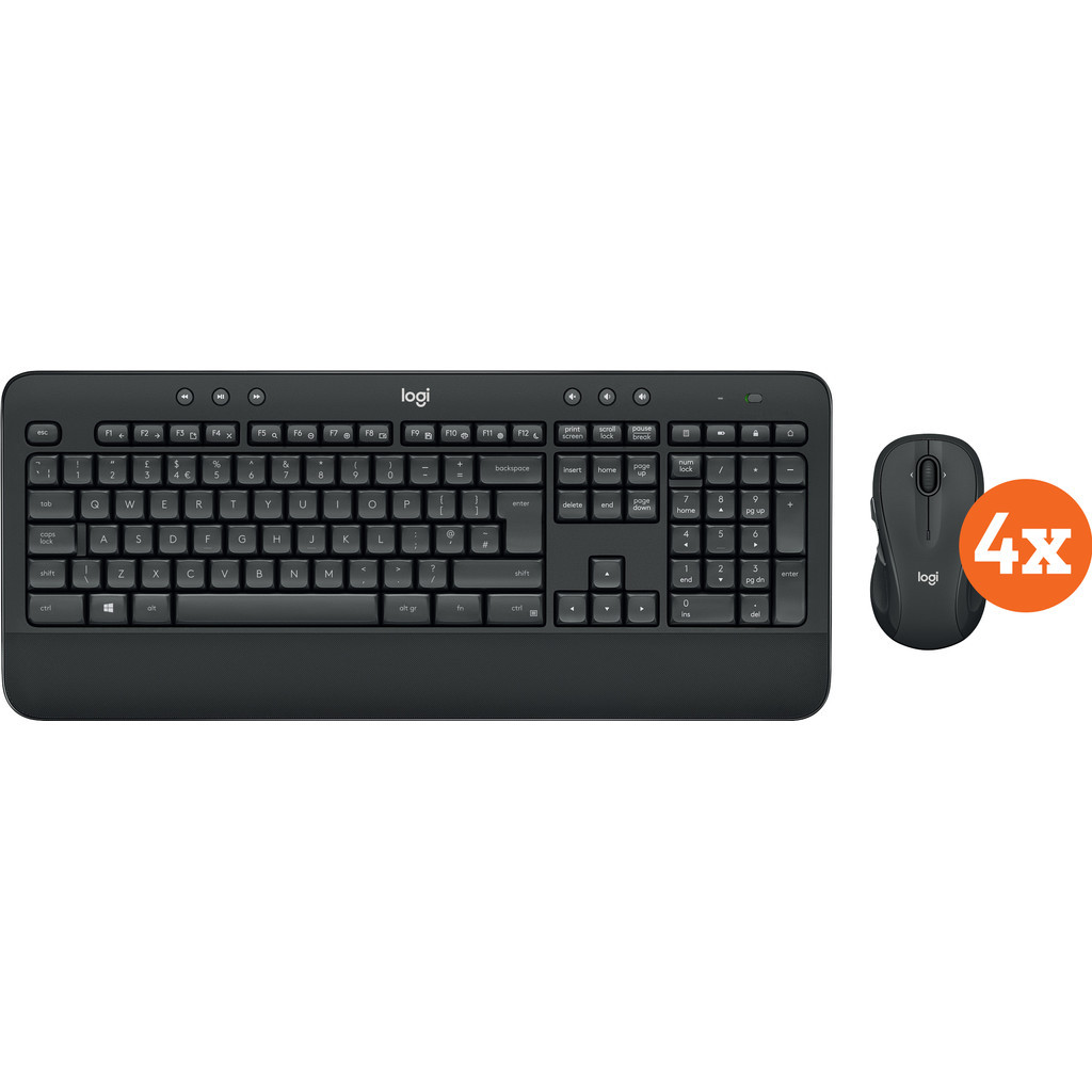 Logitech MK545 Draadloze Toetsenbord en Muis QWERTY 4-Pack