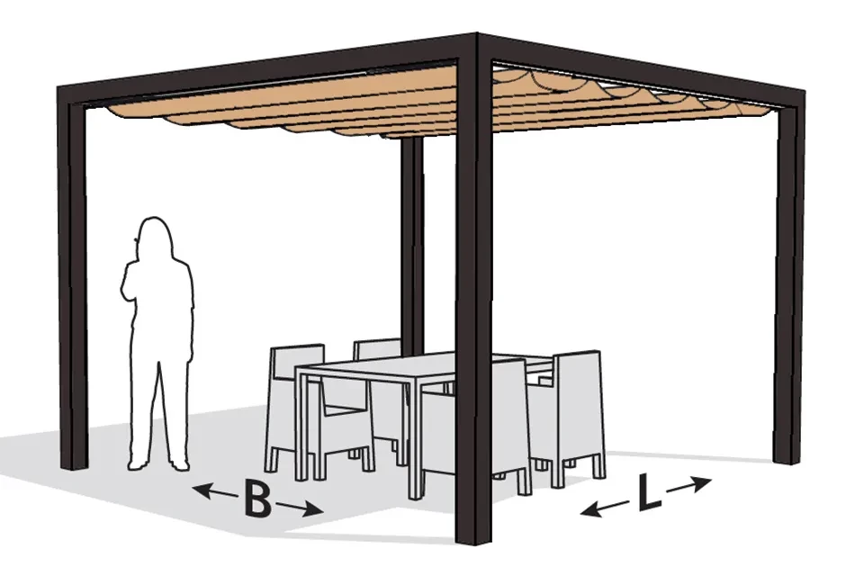 Nesling | Optiva Pergola Aluminium 402 x 402 cm | Zand