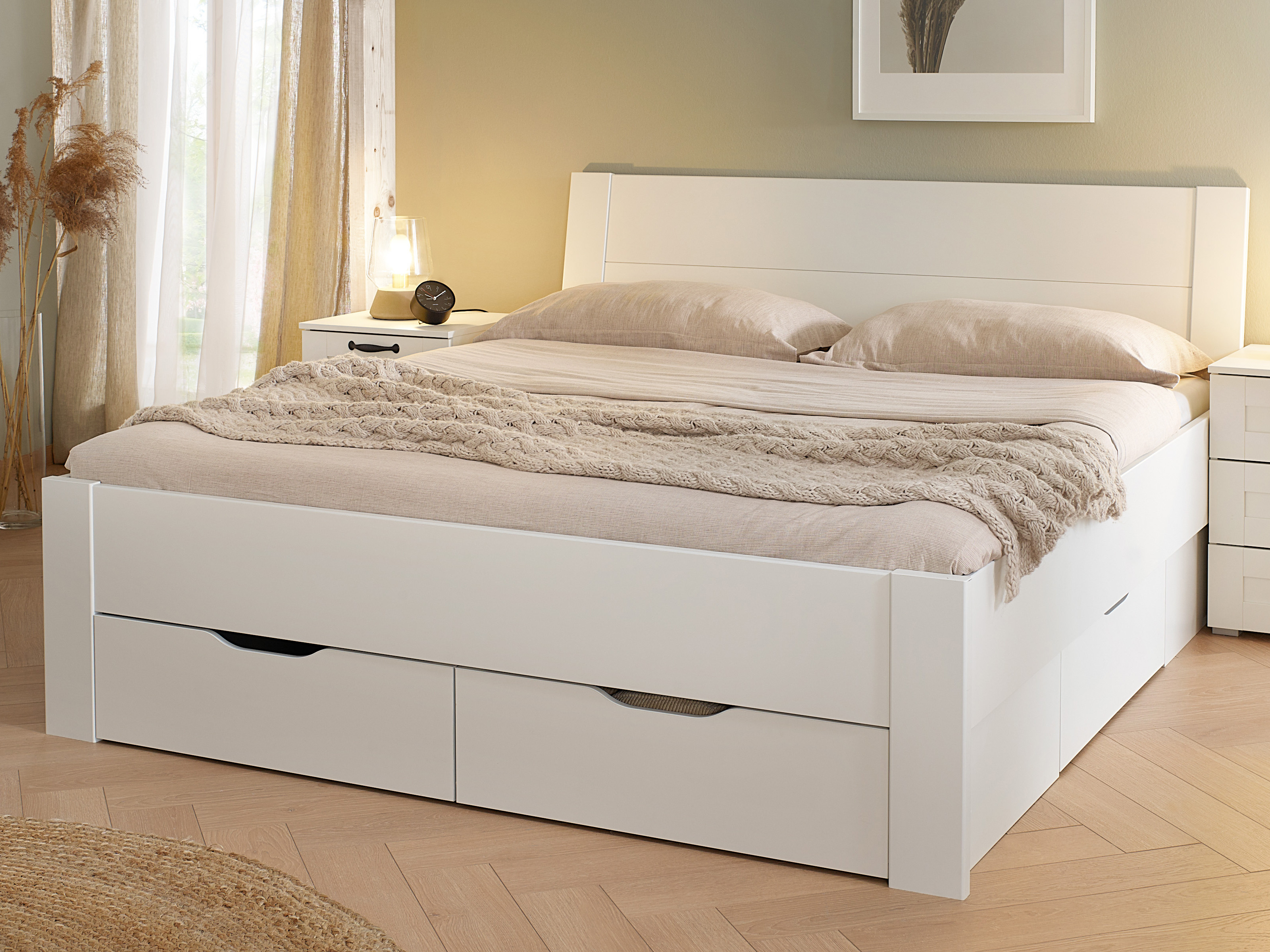 Tweepersoonsbed COTTBUS 140x200 cm wit